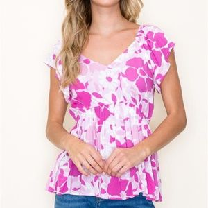 Floral empire‎ waist- Magenta